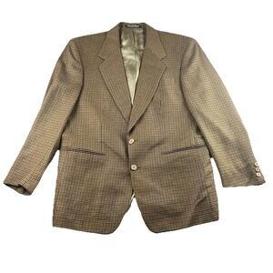 Today's Man Wool Blazer Brown Blue Red Houndstooth Blazer Jacket Mens 41R
